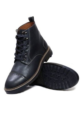 Bota Cuero Hombre Azul Oscuro Ocai Reinier