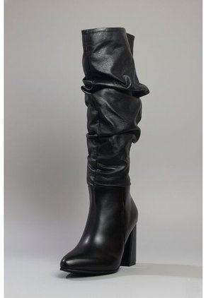 Bota Mujer Cuero Negro Vibe