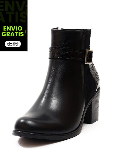 Botín Cuero Mujer Negro Ocai Danna 001