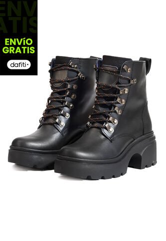 Bota En Cuero Mujer Negro Ocai Hadara Ocai