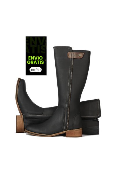 Botas Cuero Mujer Negro OCAi EKV05