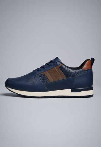 Tenis Cuero Para Hombre Azul Con Diseño Sofisticado Harrow Ocai