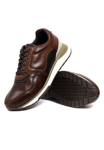 Tenis Cuero Hombre Coñac Ocai Atlanta Ocai