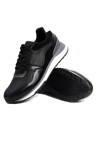 Tenis Cuero Hombre Negro Ocai Atlanta Ocai