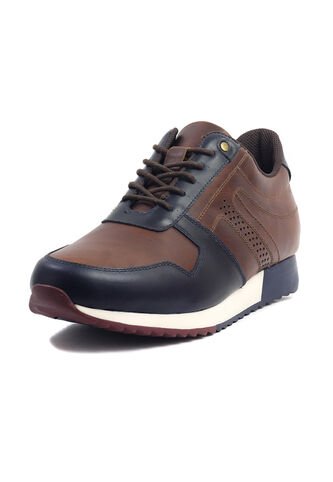 Tenis Cuero Hombre Café Por Azul Ocai Simón Ocai