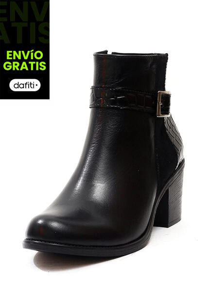 Botín Cuero Mujer Negro Ocai Danna 001