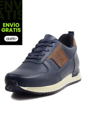 Tenis Cuero Azul Ocai Ivan 001