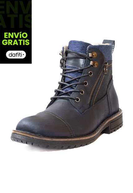 Botas Casuales Cuero Genuino Hombre Azul Marino Ocai B104