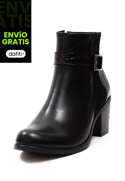 Botín Cuero Mujer Negro Ocai Danna 001