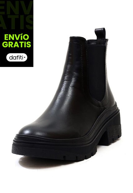 Bota Cuero Mujer Negro Luciana