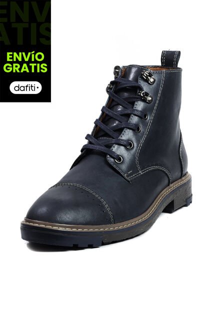 Bota Cuero Hombre Azul Oscuro Ocai Reinier
