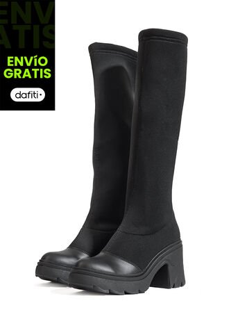 Bota En Cuero Tipo Media Mujer Negro Ocai Eclipse Ocai