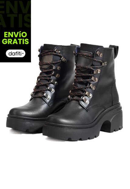 Bota En Cuero Mujer Negro Ocai Hadara