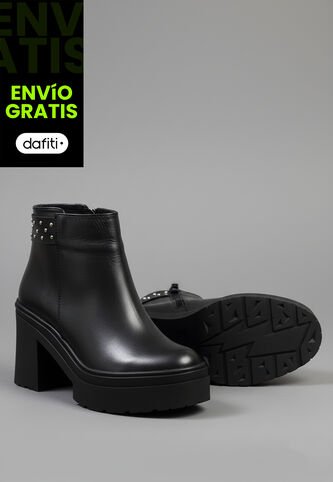 Botas Cuero Mujer Negro Chic Ocai