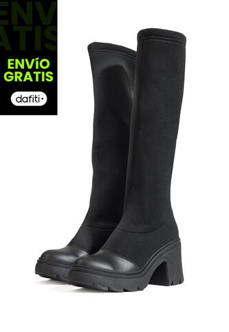 Bota En Cuero Tipo Media Mujer Negro Ocai Eclipse Ocai