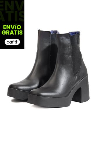 Bota En Cuero Mujer Negro Ocai Chelsea Ocai