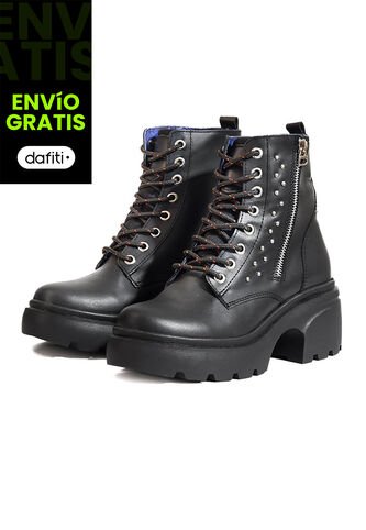 Bota En Cuero Mujer Negro Ocai Rebel Ocai