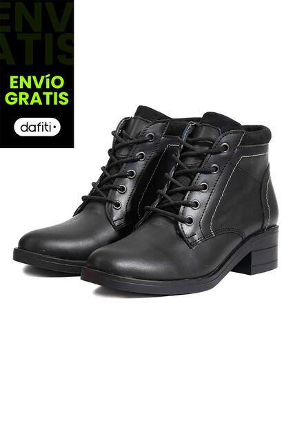 Botines Cuero Mujer Negro Ocai Galia