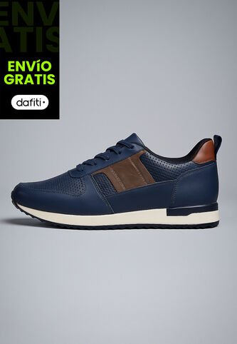 Tenis Cuero Para Hombre Azul Con Diseño Sofisticado Harrow Ocai