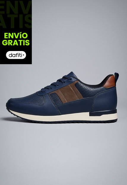Tenis Cuero Para Hombre Azul Con Diseño Sofisticado Harrow