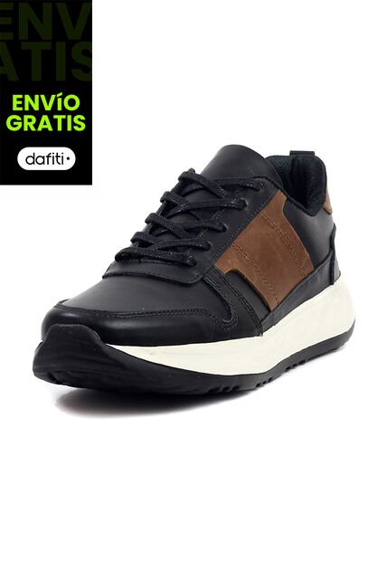 Tenis Cuero Hombre Negro Por Miel Ocai Ivan 003