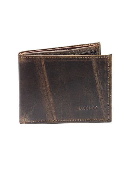 Billetera Cuero Para Hombre Café MCND01