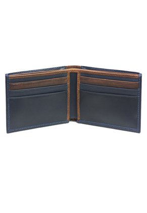 Billetera Cuero Para Hombre Azul MCND01