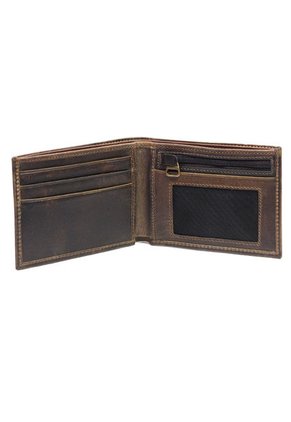 Billetera Cuero Para Hombre Café MCND01