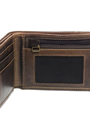 Billetera Cuero Para Hombre Café MCND01