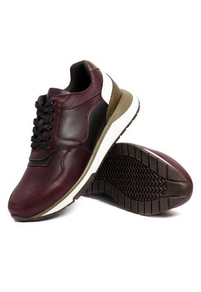 Tenis Cuero Hombre Vinotinto Ocai Atlanta 001
