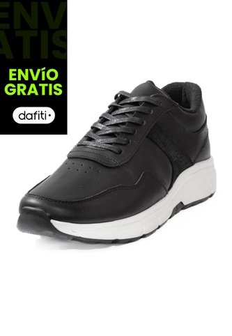 Tenis Cuero Premium Chunky Hombre Negro Grafito Ocai T207 Ocai
