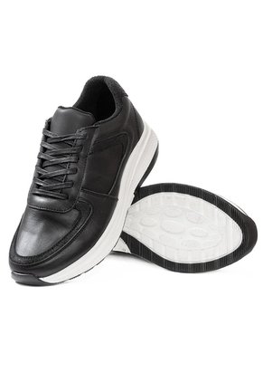 Tenis Cuero Premium Urbanos Hombre Negro Total Ocai T205