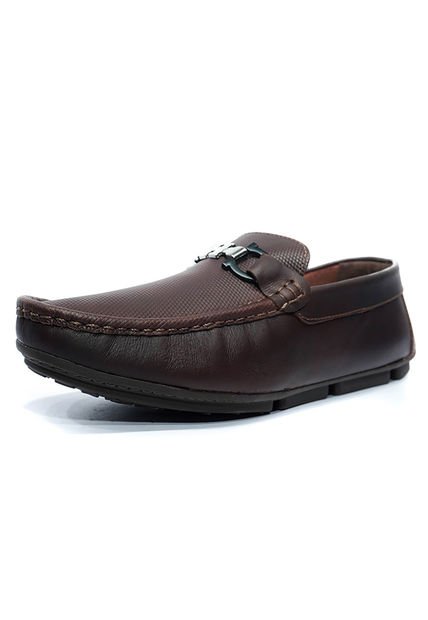 Zapato Mocasín Driver Cuero Café Ocai Mocasín H