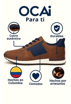 Tenis Cuero Hombre Ocai Iván 001 Miel