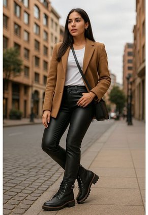 Bota Mujer Cuero Negro OCAi Olivia