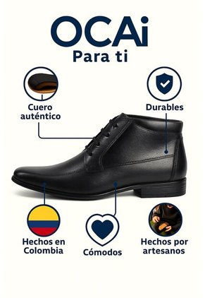 Botín Cuero Hombre Negro Ocai Adryan 001