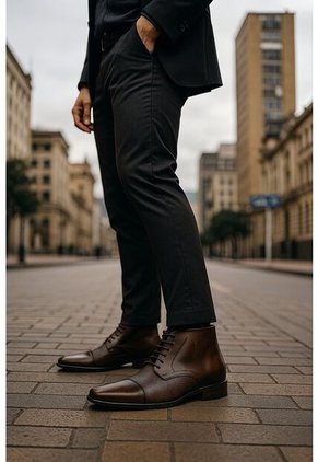 Botín Cuero Hombre Café Ocai Francesco 001