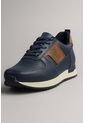 Tenis Cuero Para Hombre Azul Con Diseño Sofisticado Harrow de Ocai