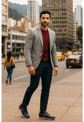 Tenis Cuero Para Hombre Azul Con Diseño Sofisticado Harrow