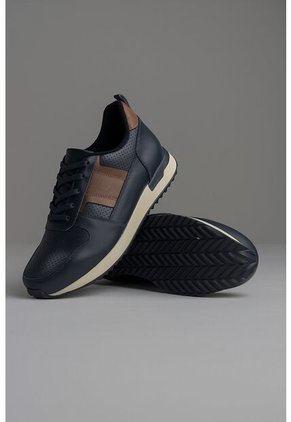 Tenis Cuero Para Hombre Azul Con Diseño Sofisticado Harrow