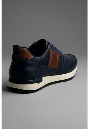 Tenis Cuero Para Hombre Azul Con Diseño Sofisticado Harrow