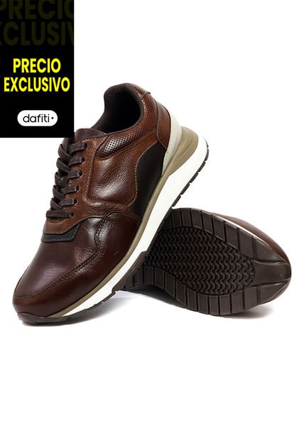 Tenis Cuero Hombre Coñac Ocai Atlanta