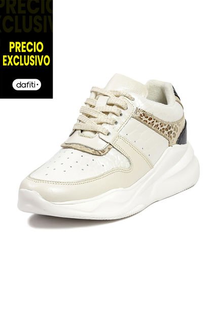 Tenis Cuero Mujer Beige Ocai Maya 001