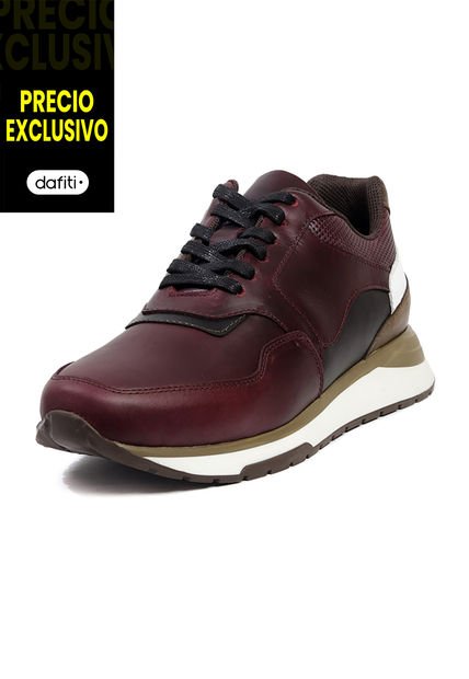 Tenis Cuero Hombre Vinotinto Ocai Atlanta 001