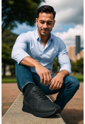 Tenis Cuero Negro Ocai Ivan Black