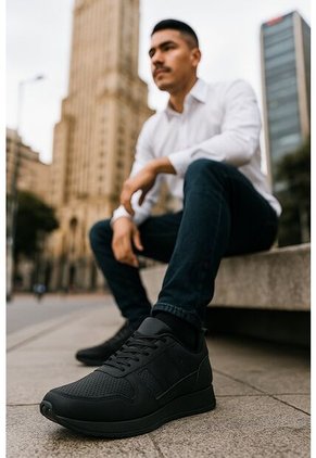 Tenis Cuero Negro Ocai Ivan Black