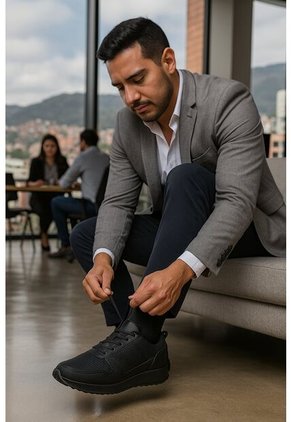 Tenis Cuero Negro Ocai Ivan Black