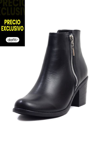 Botín Cuero Mujer Negro Ocai Tina 001