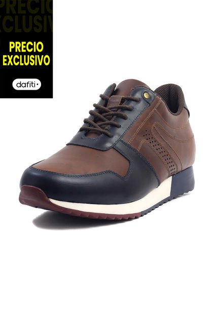 Tenis Cuero Hombre Café Por Azul Ocai Simón