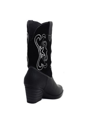 Bota Texana Cuero Mujer Negro Ocai Arizona